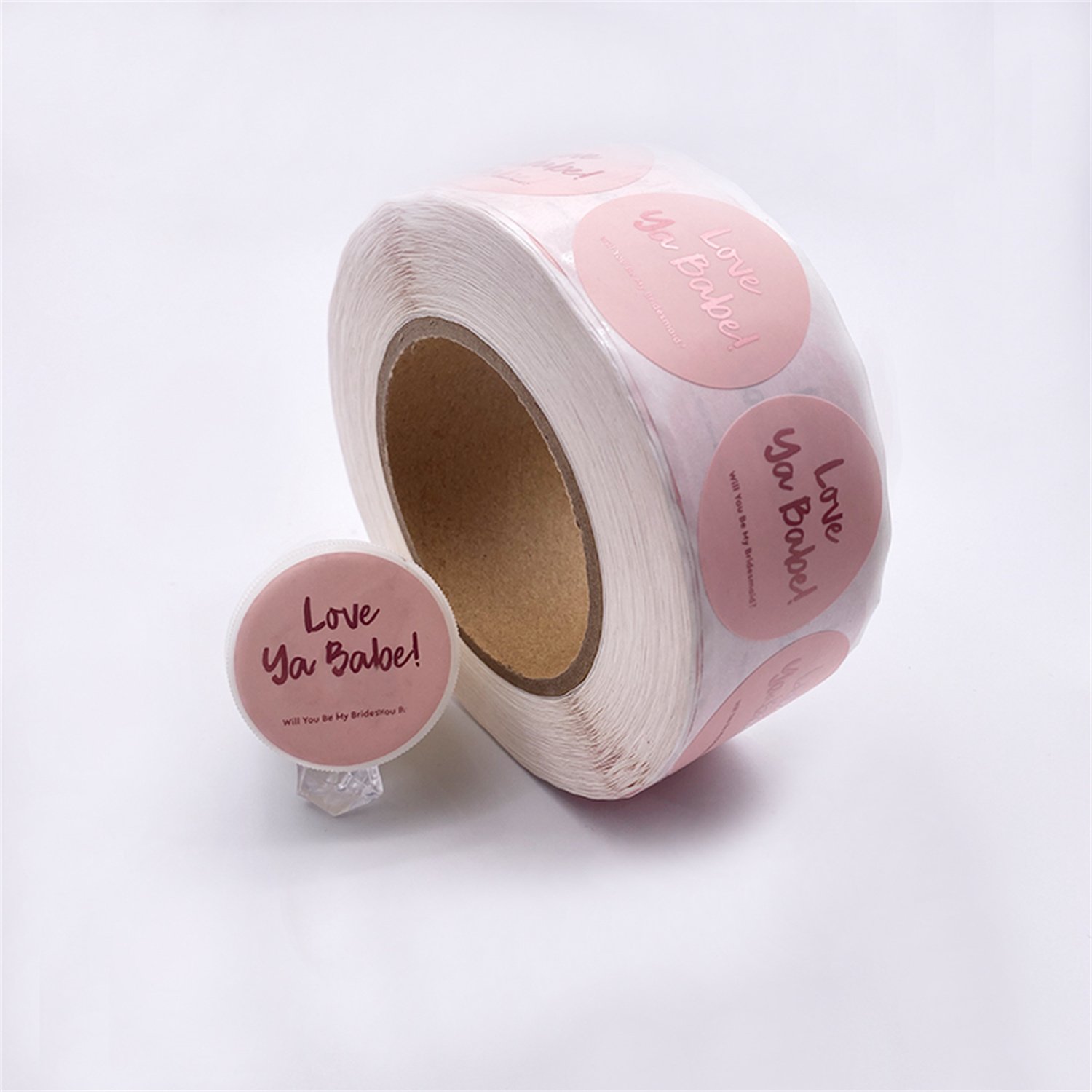 Custom adhesive private cosmetic clear bottle sticker roll transparent hot stamping gold foil logo sticker printing labels