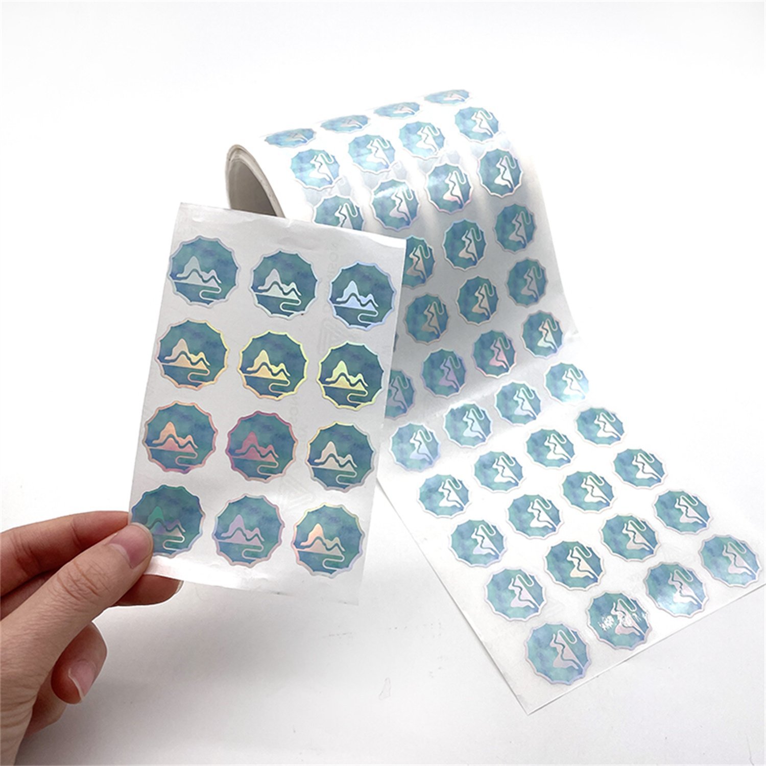 Custom adhesive private cosmetic clear bottle sticker roll transparent hot stamping gold foil logo sticker printing labels