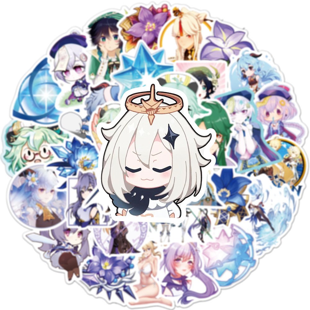 50PCS 2021 VSCO Anime Sticker Pack original god Decal Stickers Waterproof to Stationery Laptop Suitcase Guitar
