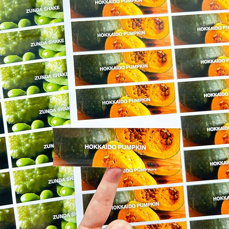 Wholesale Custom Logo Printing Waterproof Adhesive Vinyl Food Packing Labels Circle Kiss Cut Label Sticker Sheet for Promotion