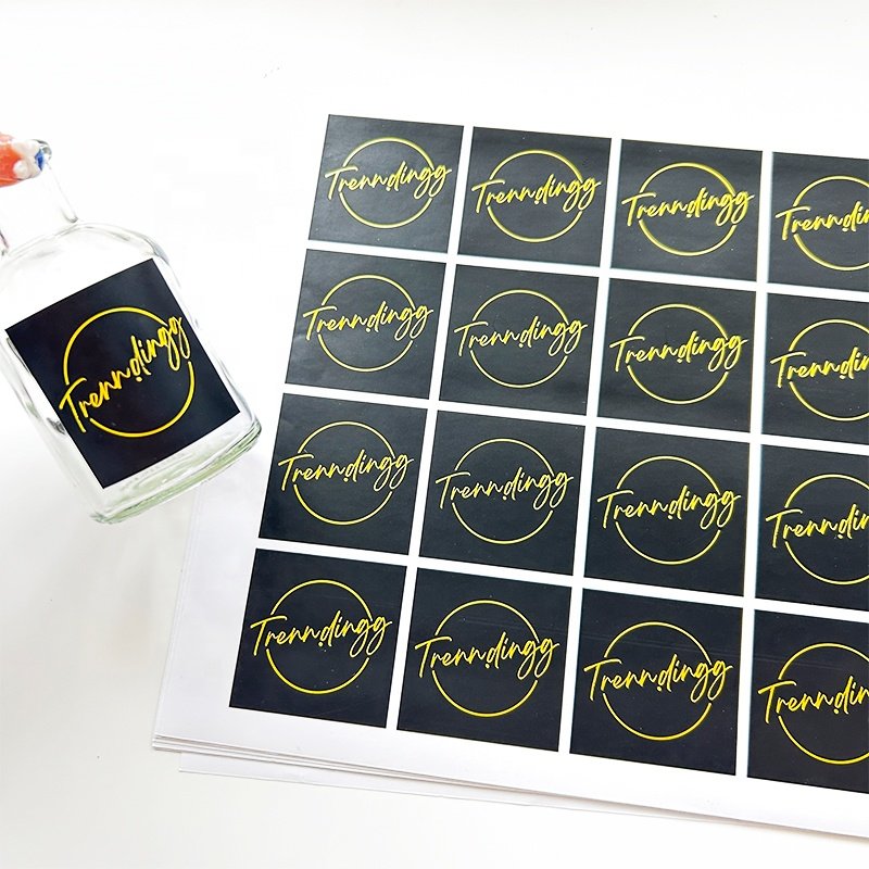 Wholesale Custom Logo Printing Waterproof Adhesive Vinyl Food Packing Labels Circle Kiss Cut Label Sticker Sheet for Promotion