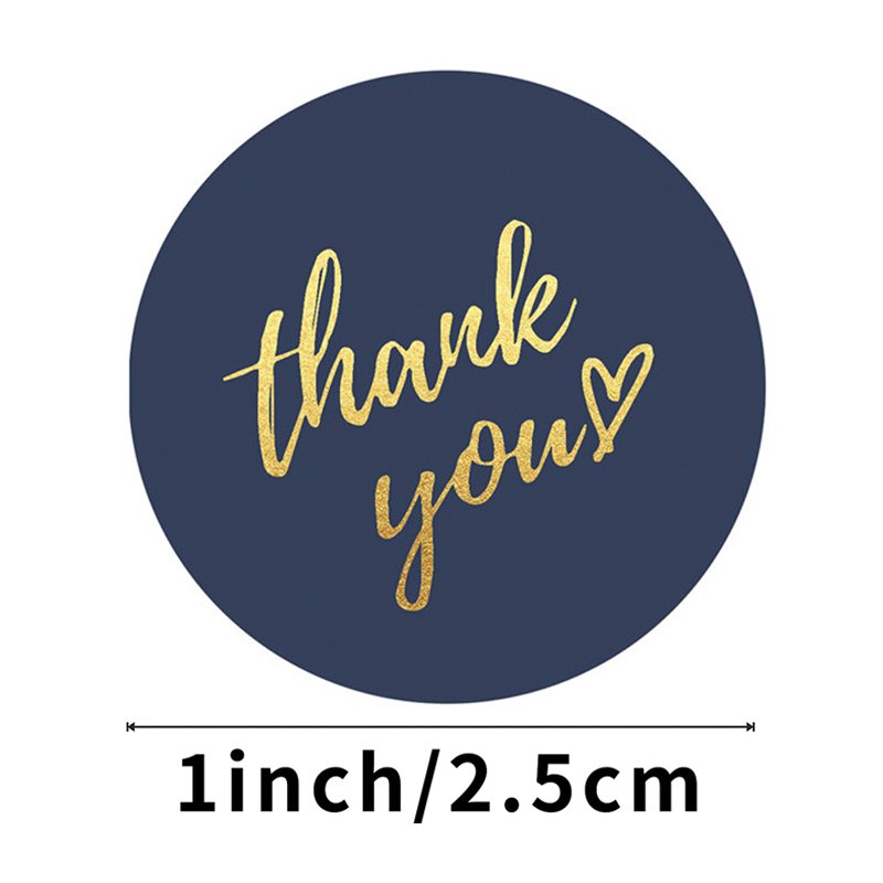 wholesale 1inch Blue Thank You Stickers For Envelope Sealing Labels Stationery Supplies Handmade Wedding Gift Decoration Sticker
