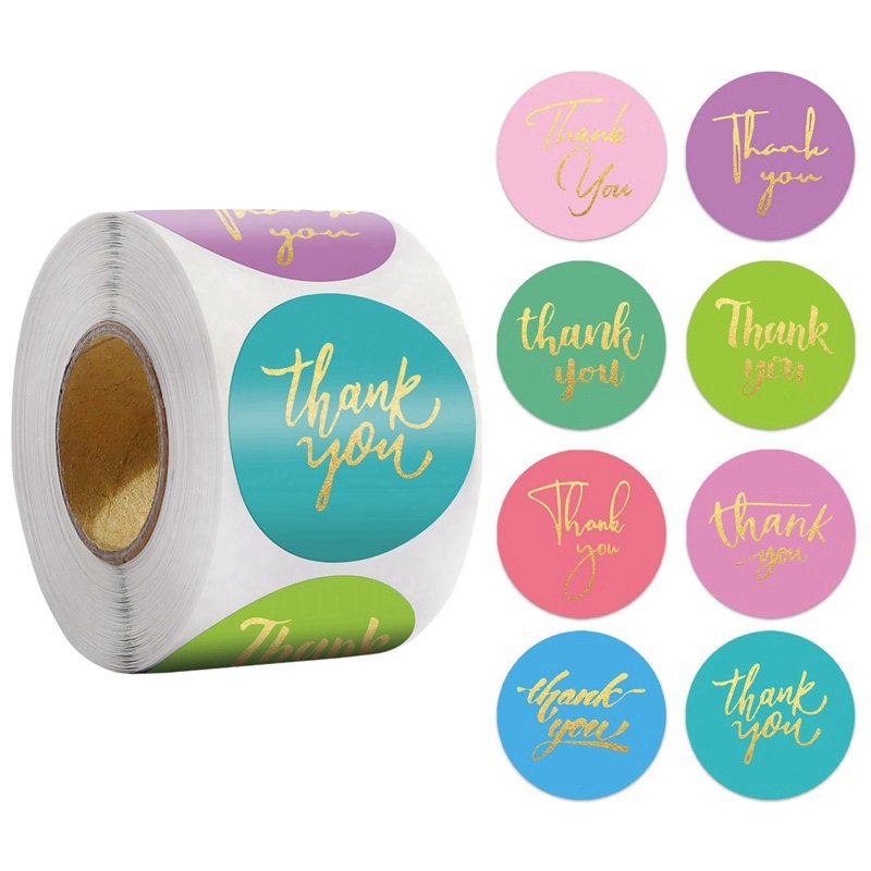 wholesale 1inch Blue Thank You Stickers For Envelope Sealing Labels Stationery Supplies Handmade Wedding Gift Decoration Sticker