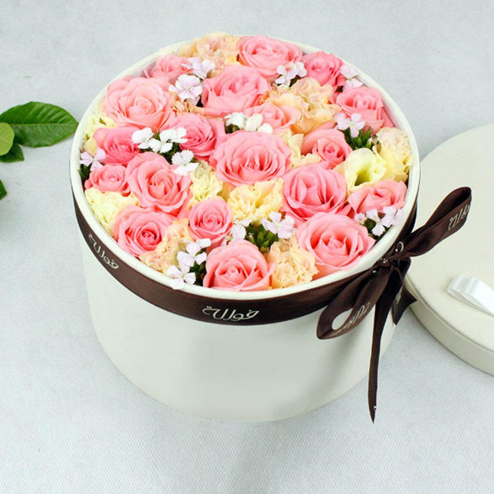Custom logo printed paper luxury gift flower box
