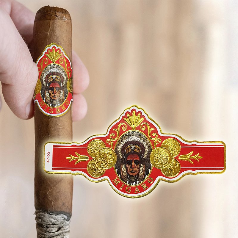 Custom Embossed Logo Gold Foil Cigar Band Label Stickers