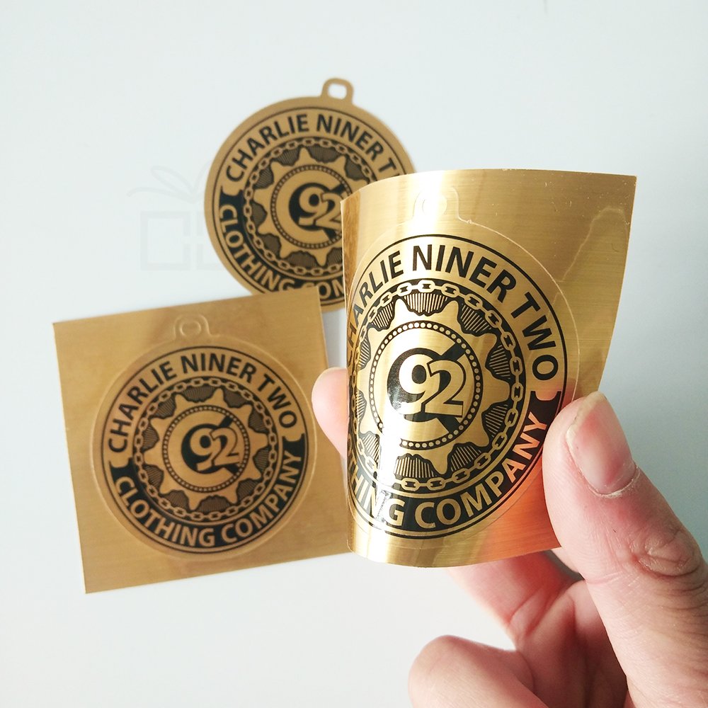 Waterproof Custom Logo Printed Silver Gold Foil Label Sticker Packaging Metallic Die Cut Custom Silver Vinyl Stickers