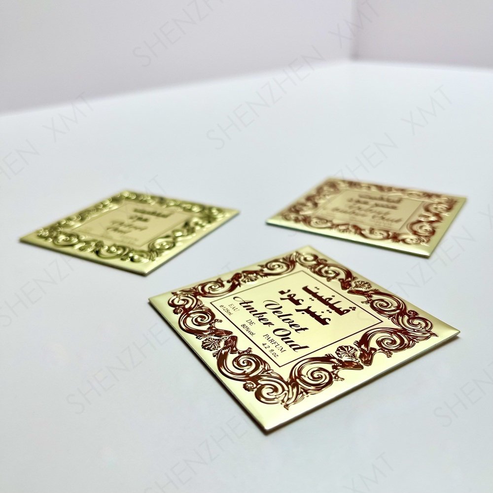 Customized Adhesive Letters Mini Metal Stamping Electroforming Label Logo Nickel Sticker