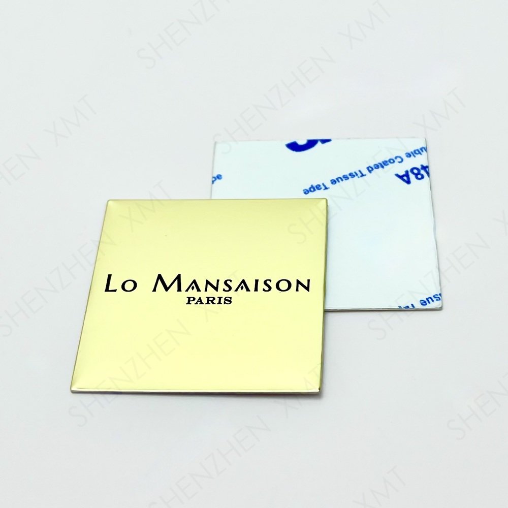 Customized Adhesive Letters Mini Metal Stamping Electroforming Label Logo Nickel Sticker