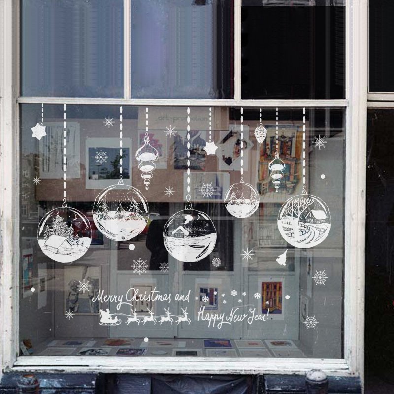 Custom Christmas Snowflake Wall Sticker Decorations for Home Room Holiday Decor Window Vinyl Decal Removable