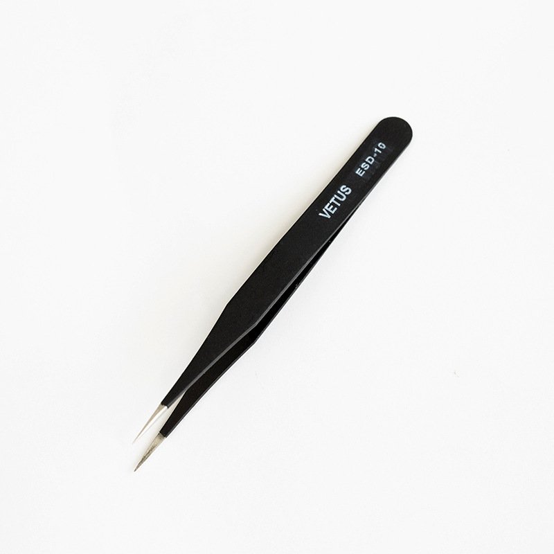 Anti-Static Stainless Steel Tweezers Black Slim Pointed Precision Journal Tape Sticker Tool Small Accessories 6 Options