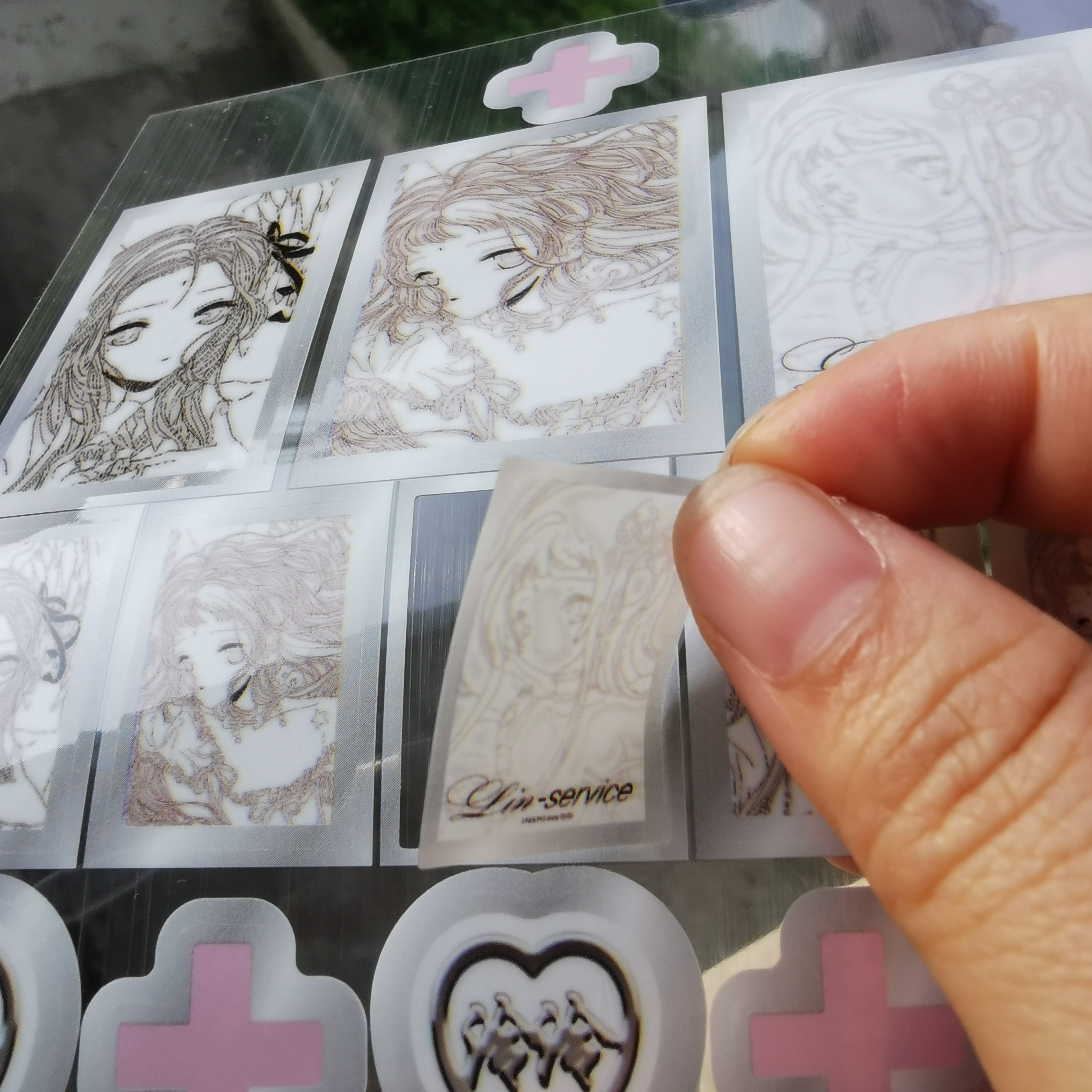 Low Moq Adhesive Sticker Die Cut Logo Pvc Stickers Cartoon Self Adhesive Waterproof Custom Vinyl clear Kawaii Girl Pvc Stickers