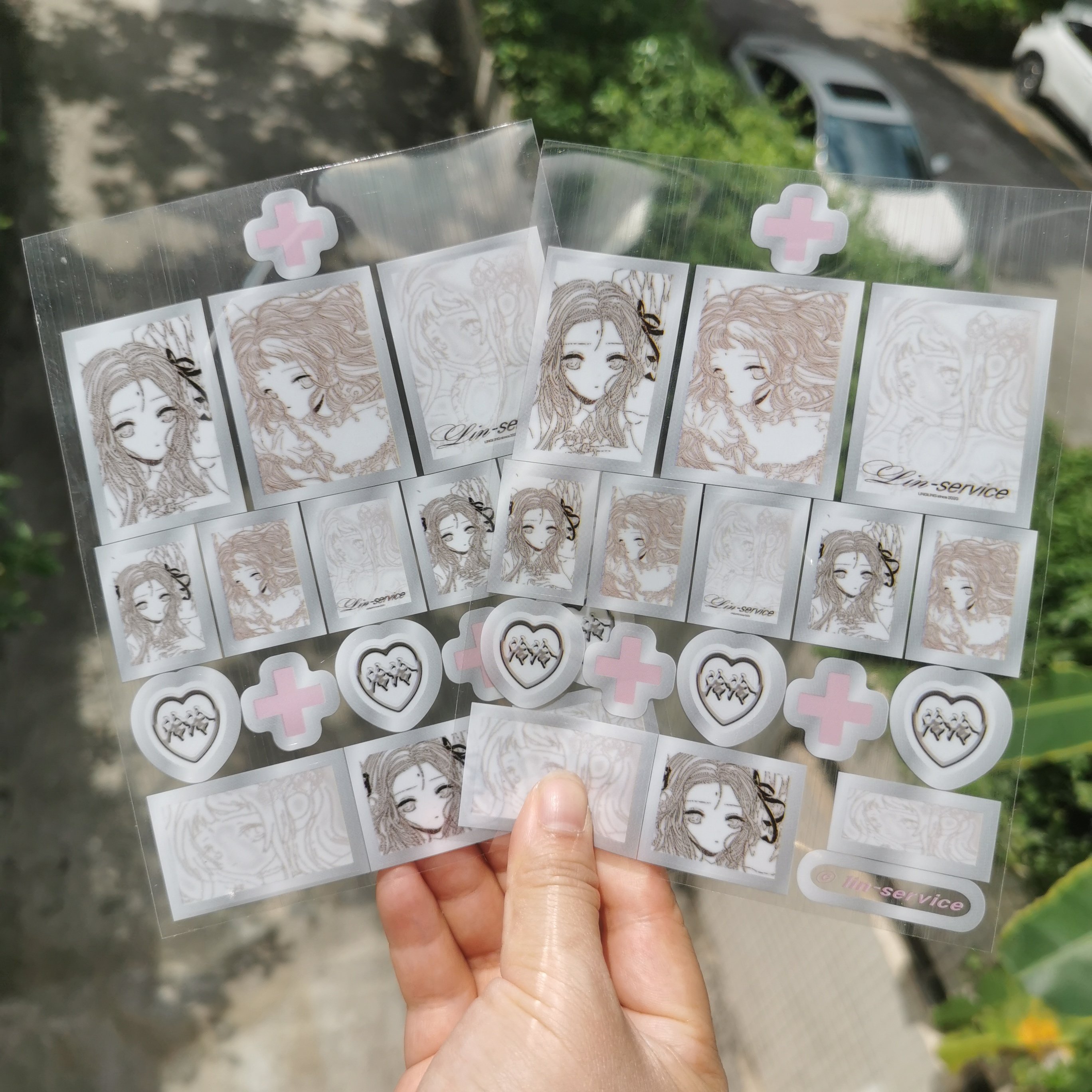 Low Moq Adhesive Sticker Die Cut Logo Pvc Stickers Cartoon Self Adhesive Waterproof Custom Vinyl clear Kawaii Girl Pvc Stickers