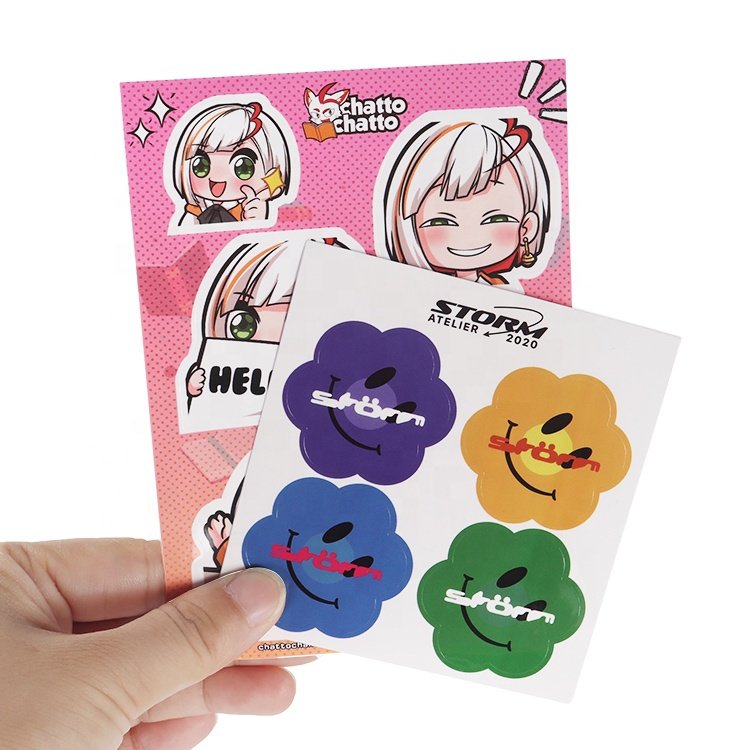 Customized printed die cut stickers labels waterproof vinyl kiss cut sticker sheet