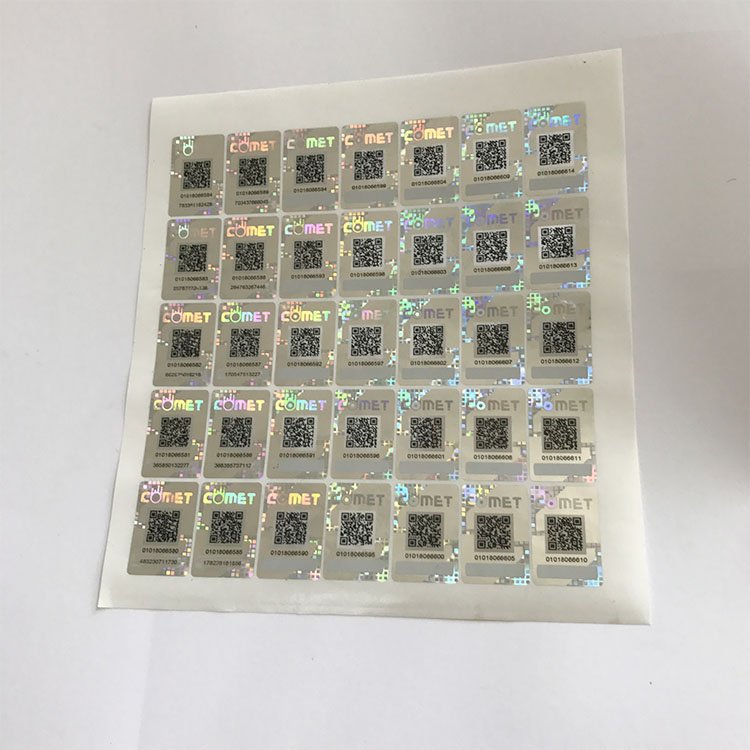 customized hologram sticker printing with QR-code serial number and unique code