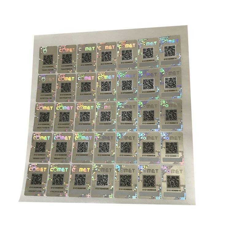 customized hologram sticker printing with QR-code serial number and unique code