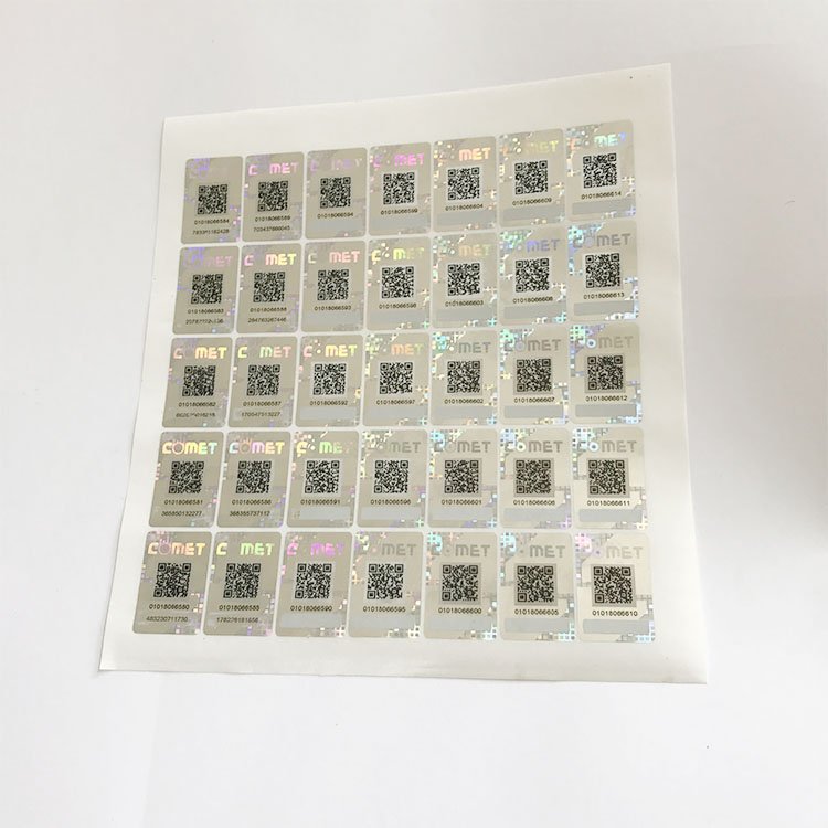 customized hologram sticker printing with QR-code serial number and unique code