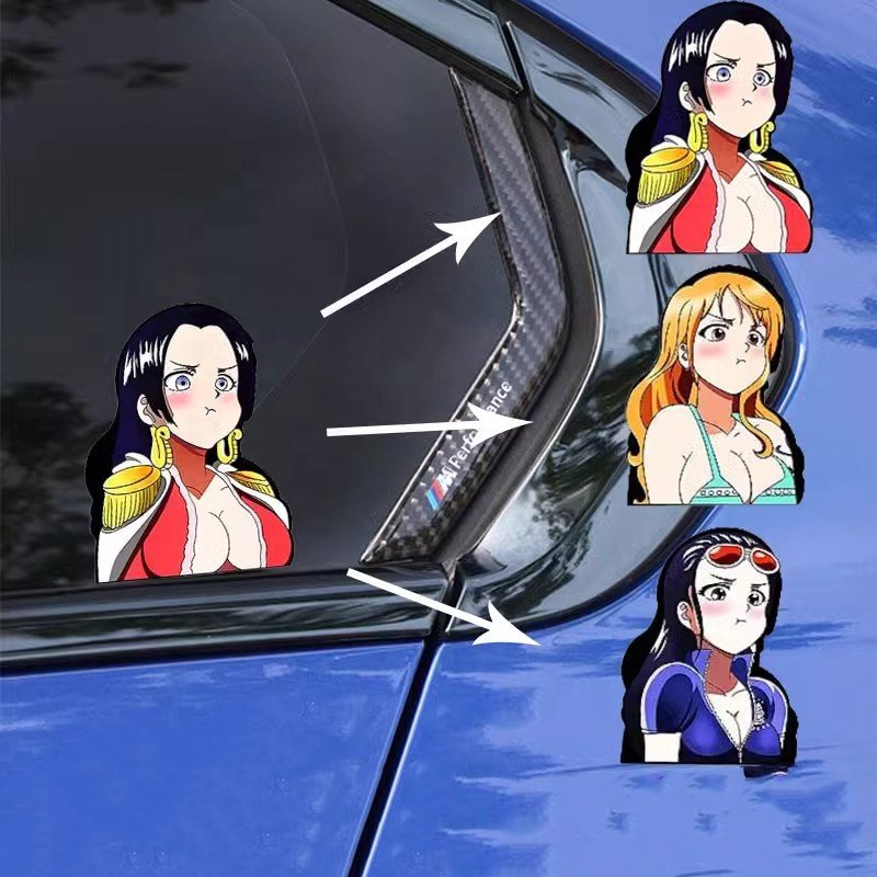 Newest Designs Anime 3d Motion Car Stickers 3d Lenticular Waterproof Luffy Gear 3changing Stickers For Car Laptop