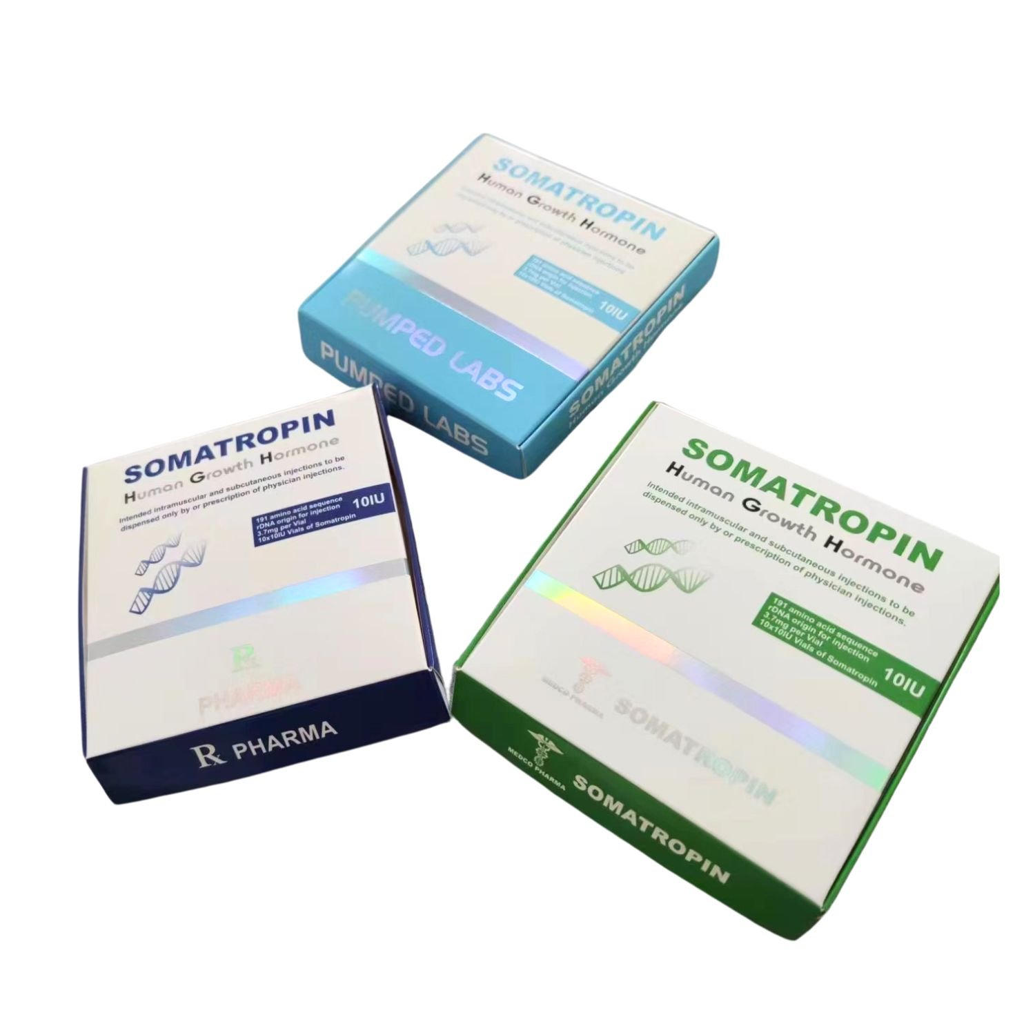 Hot Sale Premium Quality Packaging Set 2 Vial 10 Vial 5 Vial Peptide Paper Box and Label with Hologram seal sticker