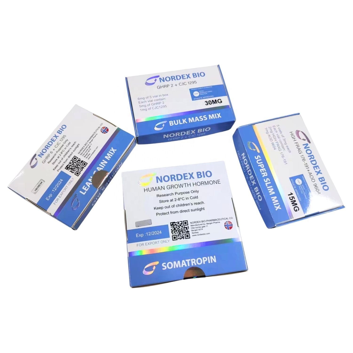 Hot Sale Premium Quality Packaging Set 2 Vial 10 Vial 5 Vial Peptide Paper Box and Label with Hologram seal sticker