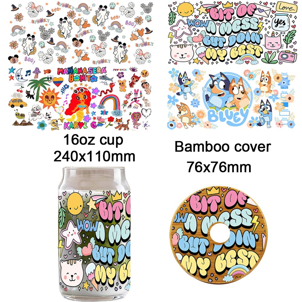 Preferential Price Custom Printing Hot Selling Transfer Logo Label UV DTF Cup Wrap Transfers Stickers For Water Bottle