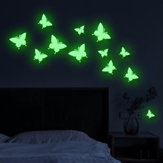 Glow in Dark Effect bright Wall Sticker PVC Butterfly Sticker Papillon Lumineux Sticker Mural
