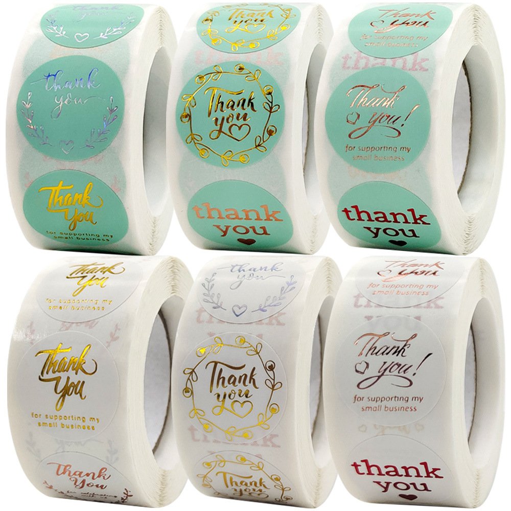Kawaii Butterfly 2 Inch 3 Inch Kraft Circle Fun Rolls Thank You Stickers For Small Business