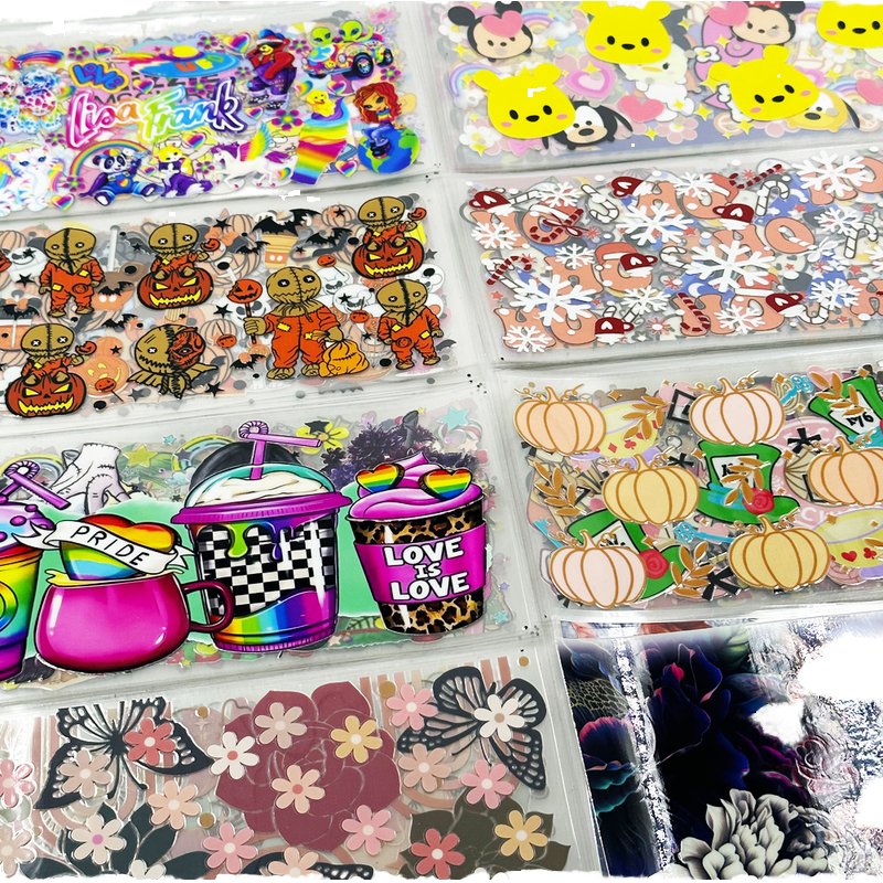 Wholesale Anime Logo UV Color Print 20oz 24oz 40oz Christmas Uv DTF Cup Wraps 16oz Transfer Uvdtf Cold Wrap Crystal Sticker