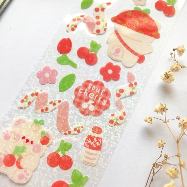 Custom Self Adhesive A4 A5 Vinyl Planner Rainbow Laser Effect Kiss Cut Holographic Glitter Deco Sticker Sheet Printing