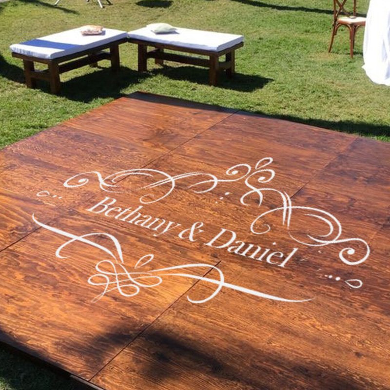 Floor sticker vinyl pvc custom waterproof adhesive monogram wedding dance floor sticker