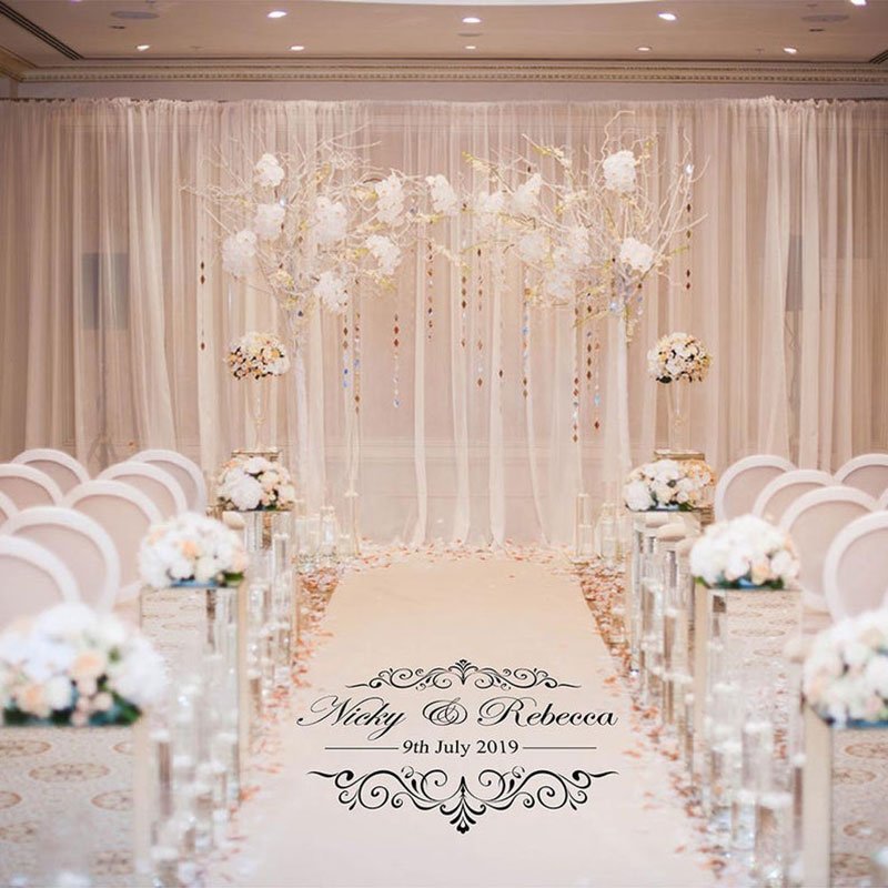 Floor sticker vinyl pvc custom waterproof adhesive monogram wedding dance floor sticker