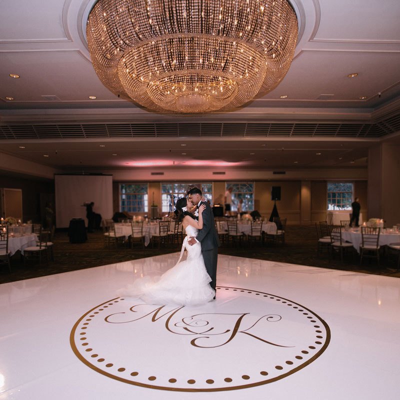 Floor sticker vinyl pvc custom waterproof adhesive monogram wedding dance floor sticker