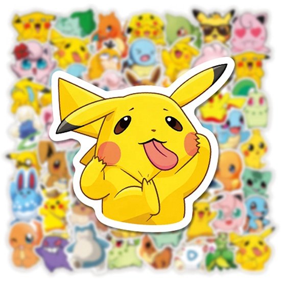 2024 New 50pcs Lovely Cartoon Poke Monster Stickers Waterproof Decorative Stickers