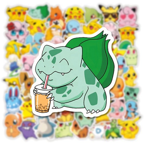 2024 New 50pcs Lovely Cartoon Poke Monster Stickers Waterproof Decorative Stickers
