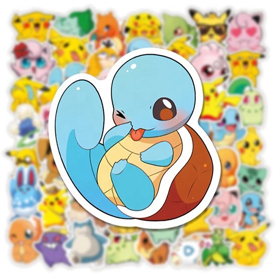 2024 New 50pcs Lovely Cartoon Poke Monster Stickers Waterproof Decorative Stickers