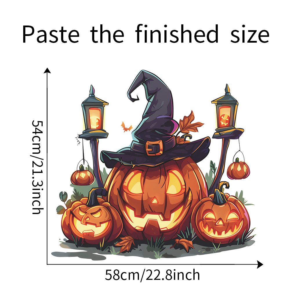 Creative pumpkin decor sticker Halloween decoration die cut water proof stickers for home decor for kids room living room