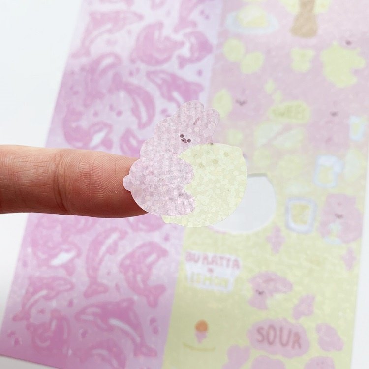 Cute Custom Transparent Deco Korean Stickers PVC Holographic Sticker sheets