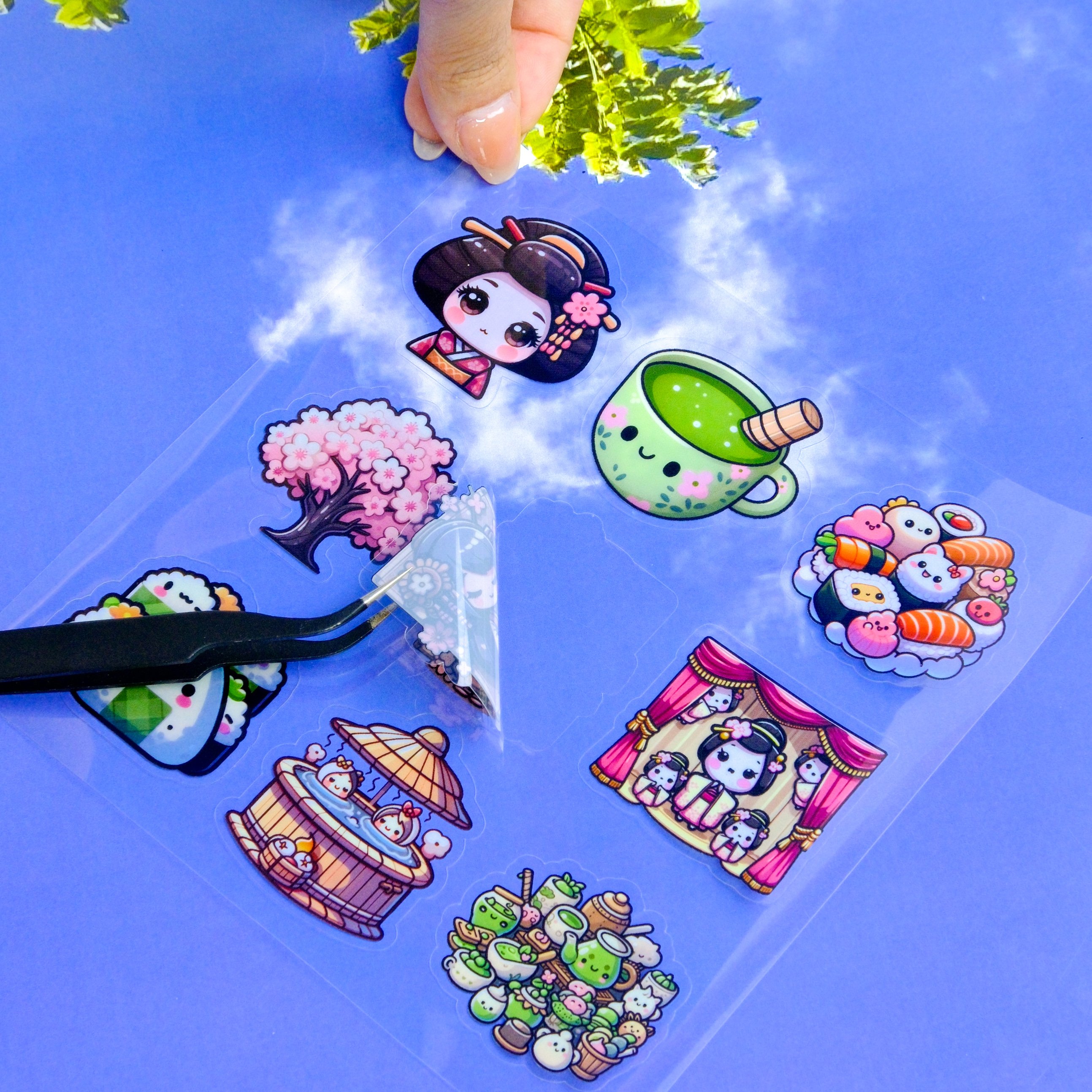 Custom Sheets Double Transparent Stickers Cute Vinyl Waterproof Kids Skateboard Notebook Laptop Stickers