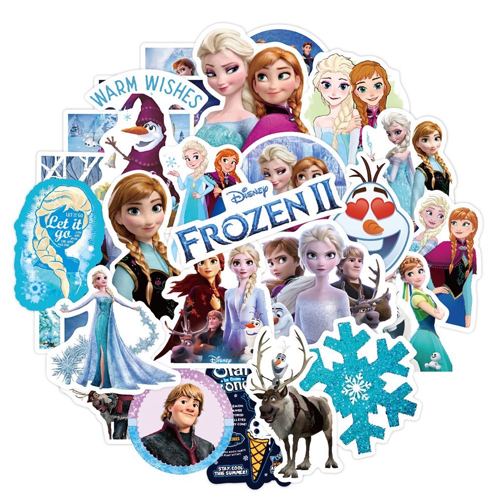 Cartoon Cute Frozen Elsa Anna Olaf Hans Graffiti Sticker Bottles Luggage Laptop Decoration Waterproof Label Sticker Toy For Kids