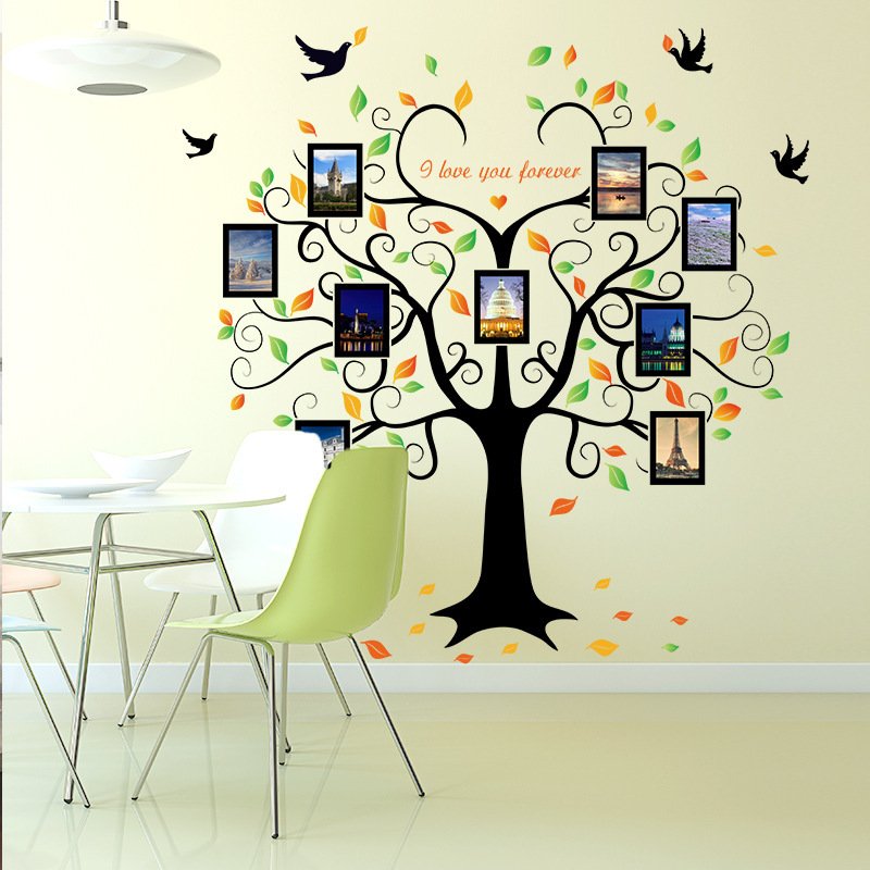 Love Frame Tree Wall Sticker Creative and fashionable photo frame trees Decals Living Room Decorative Wallpaper