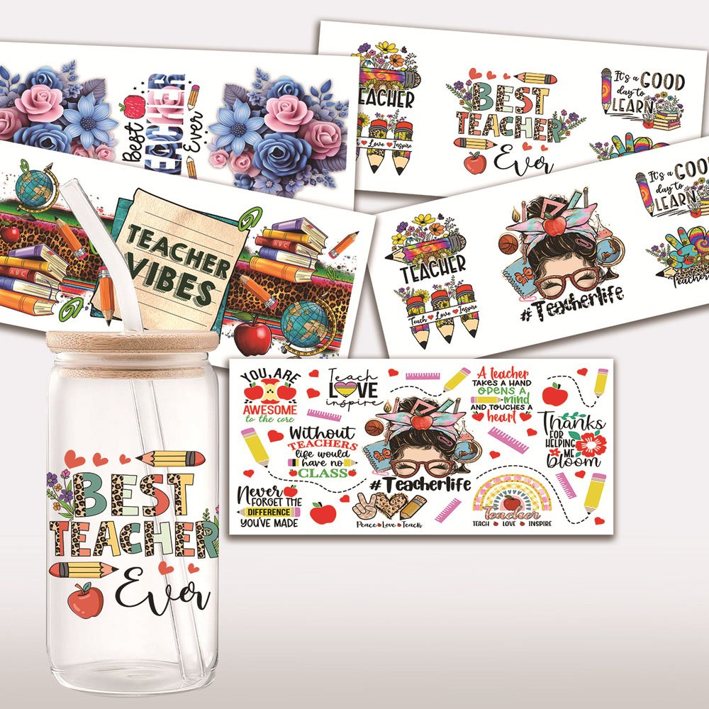 UV DTF Cup Wrap Transfer Sticker Custom Waterproof Heat Transfer Sticker For Decoration