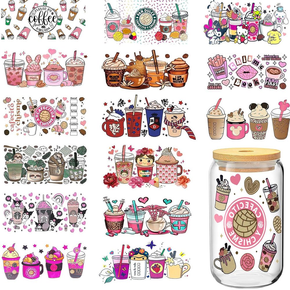 UV DTF Cup Wrap Transfer Sticker Custom Waterproof Heat Transfer Sticker For Decoration