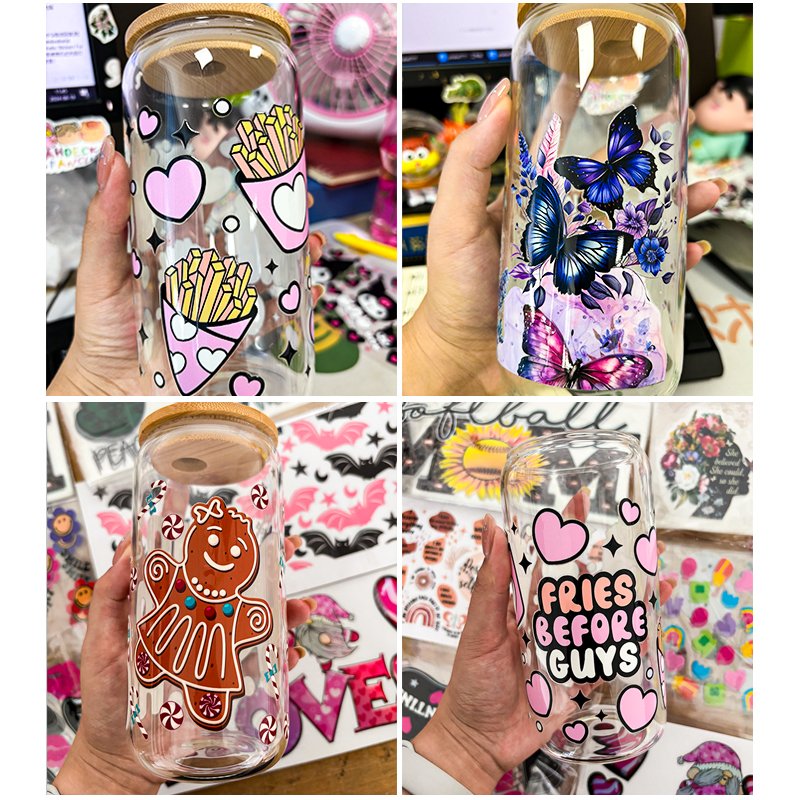 Customized High Quality 16oz 20oz 24oz Cup Wraps Newest Uv Dtf Cup Wrap Transfers