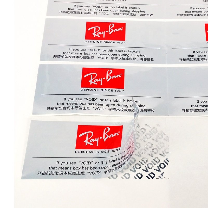 Custom printing self adhesive waterproof label void tamper evident void label warning stickers void sticker label a4