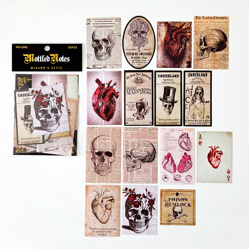 Wholesale Decorative 30pcs/pack retro die cut journal scrapbooking stickers papers For stationery notebook diary