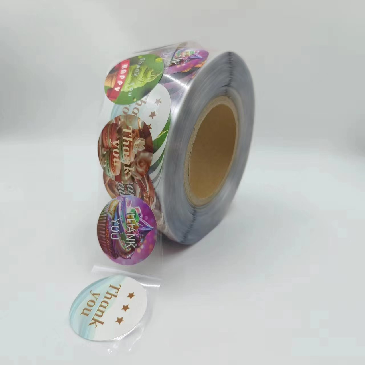 Thanks for the stickers. pvc sealing sticker, roll sticker circular LOGO customization
