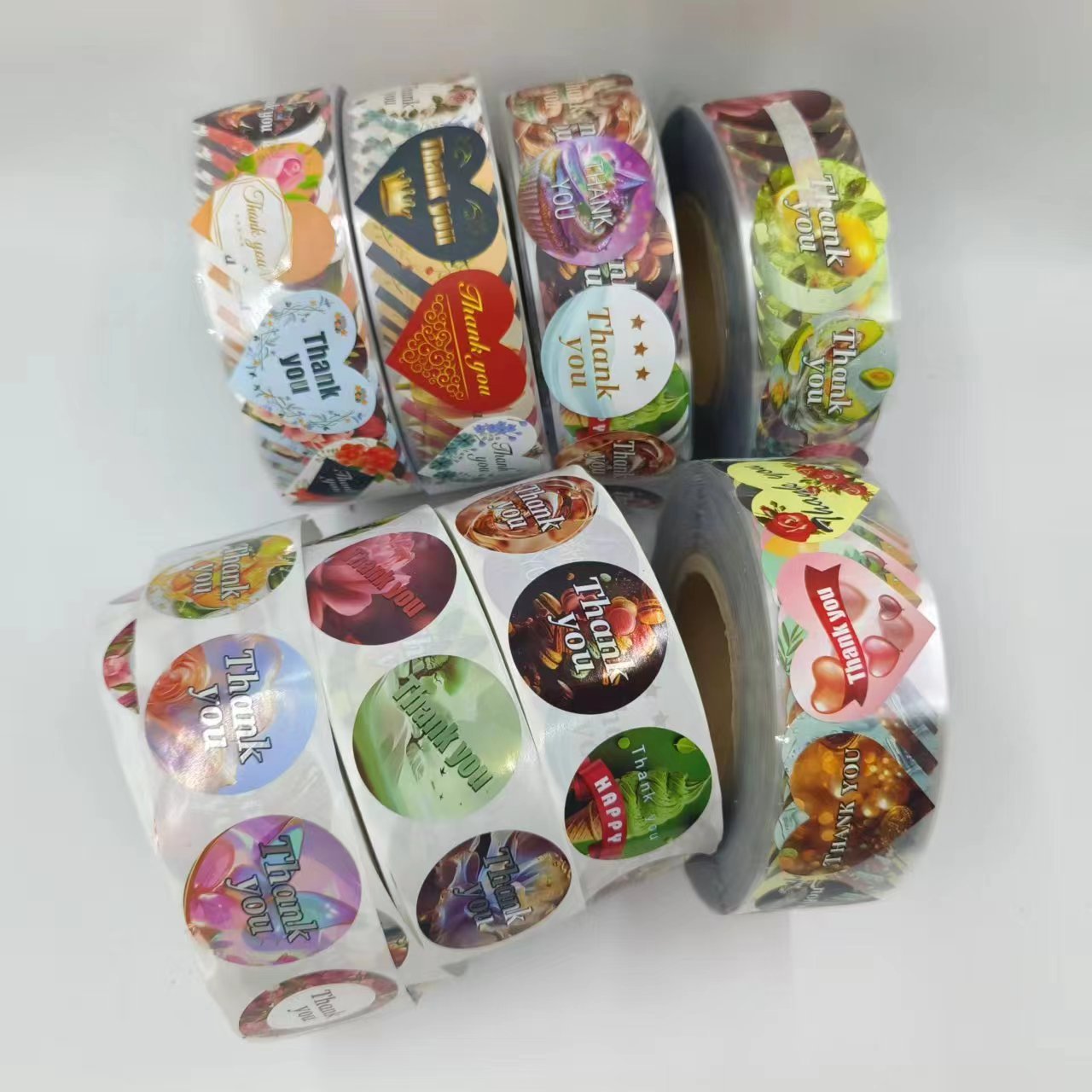 Thanks for the stickers. pvc sealing sticker, roll sticker circular LOGO customization