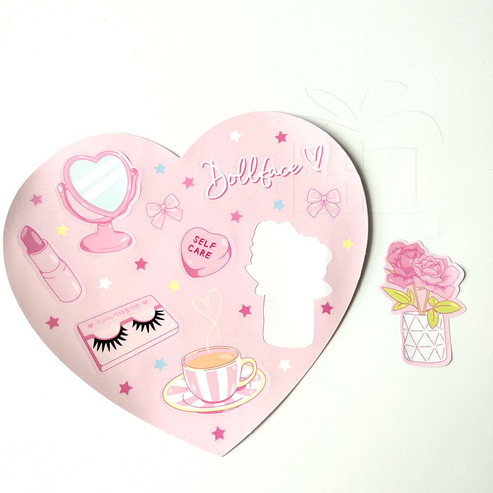 Make You Own Logo Kawaii Vinyl Make UP Kiss Cut Sticker Sheets