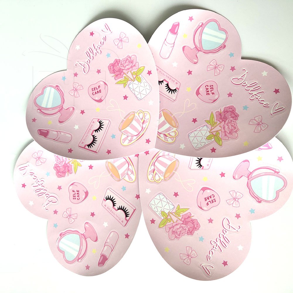 Make You Own Logo Kawaii Vinyl Make UP Kiss Cut Sticker Sheets