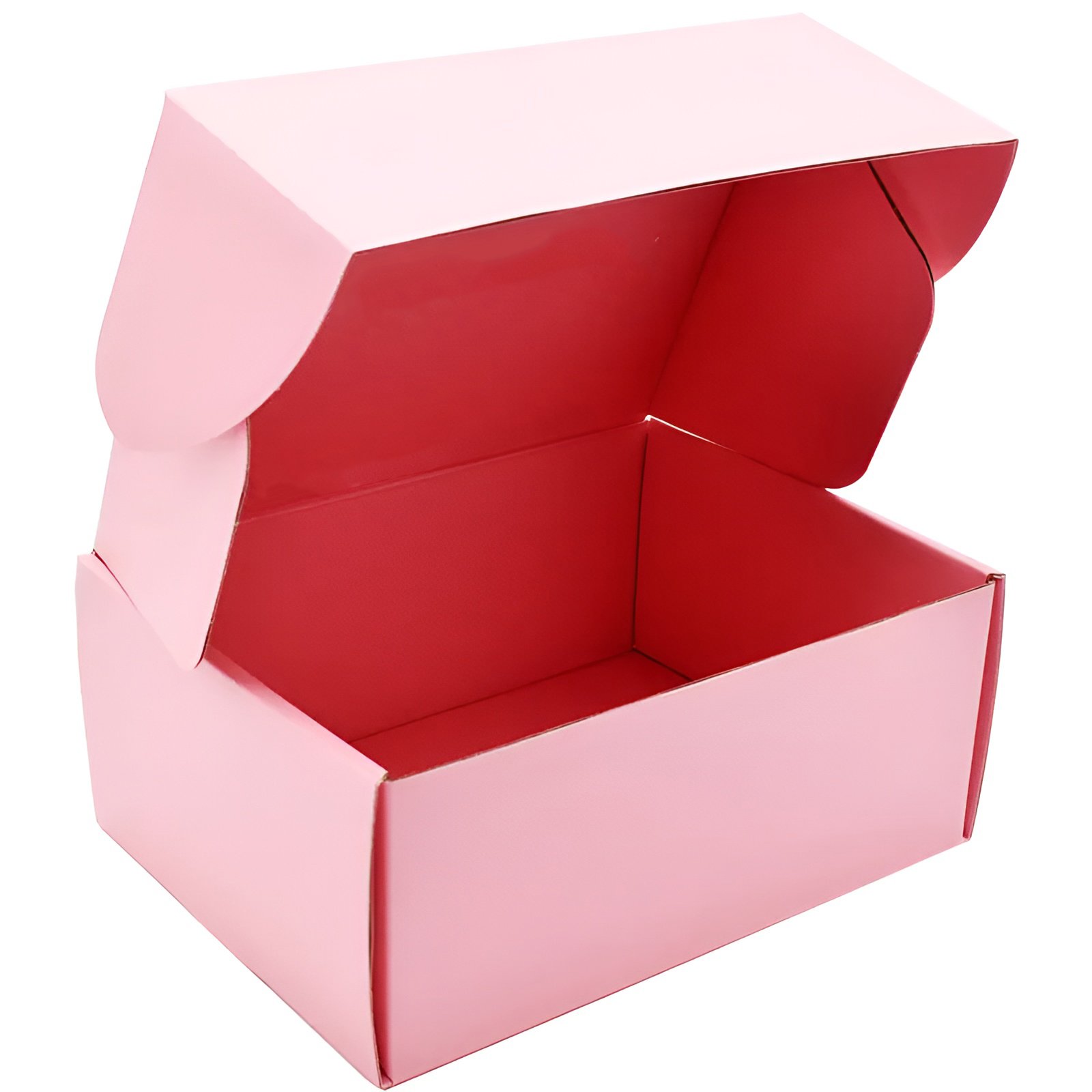 Custom Pink Mailer Box With Paper Card Tissue Paper And Sticker Cosmetic Shipping Boxes Packaging Paper Logo Small Mailing Box