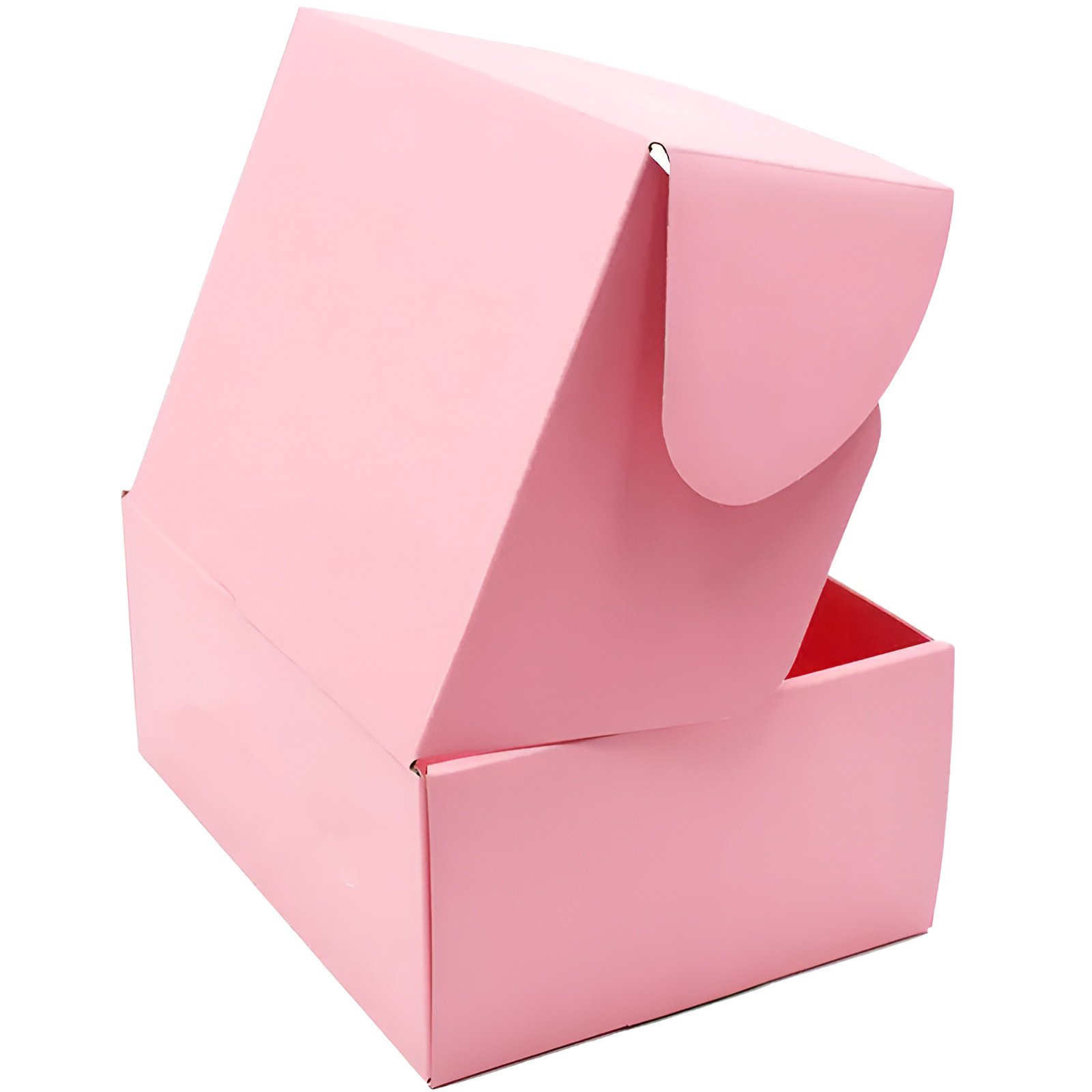Custom Pink Mailer Box With Paper Card Tissue Paper And Sticker Cosmetic Shipping Boxes Packaging Paper Logo Small Mailing Box